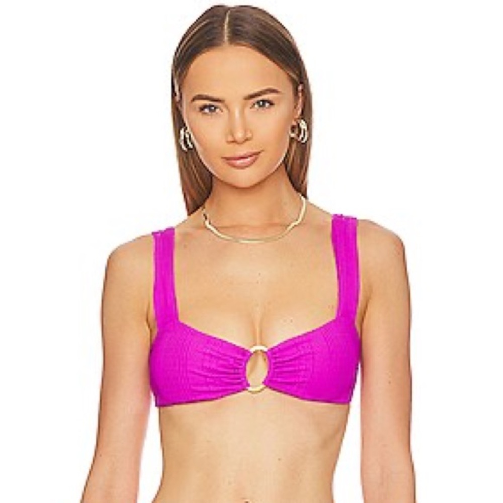 L space Willow Bikini Top in Bright Fuchsia